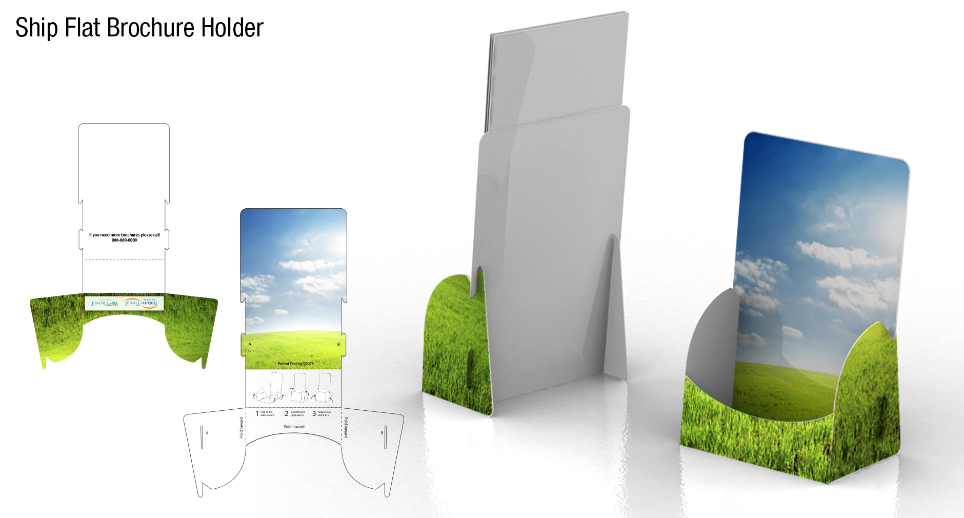 Custom brochure holder printed full color with your artwork.