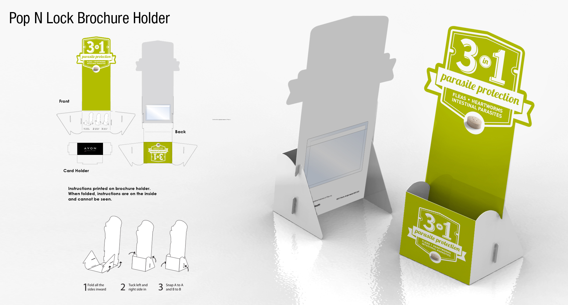 Custom tall brochure holder printed full color with your artwork.