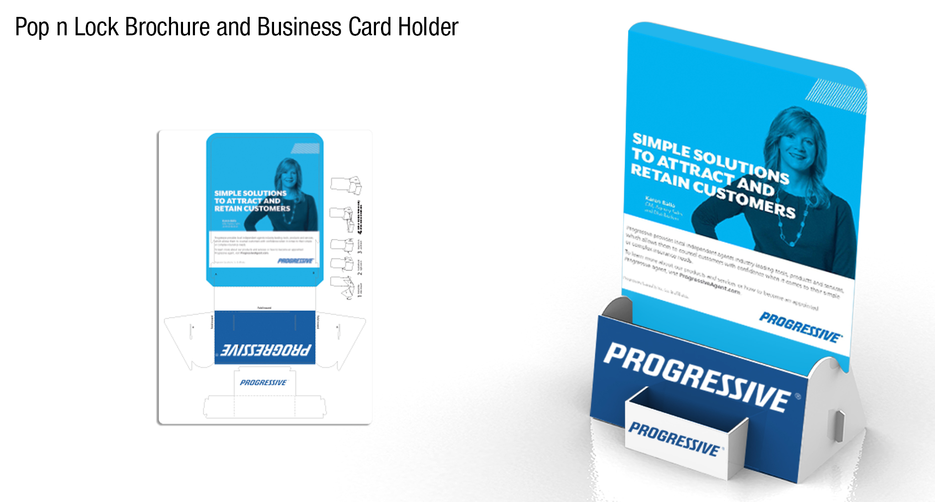 Custom tall brochure holder with business card holder