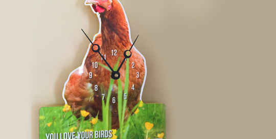 Custom Diecut Rooster Clock