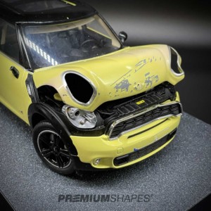 Custom Crashed Mini Cooper Desk Model